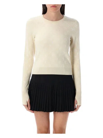 MARINE SERRE WOMEN'S MOON JACQUARD KNIT FITTED SWEATER