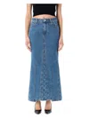 Marine Serre Crescent-moon-print Maxi Skirt In Light Blue
