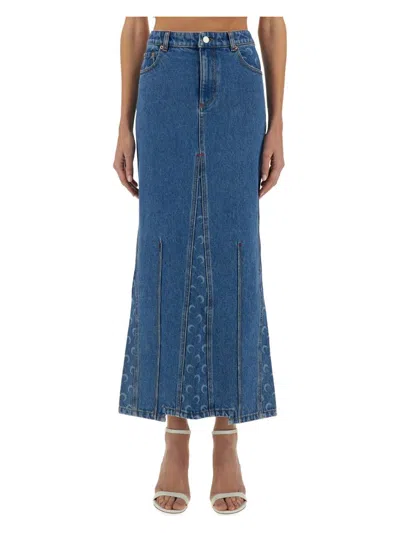 MARINE SERRE WOMEN'S MOON LASER LONG SKIRT