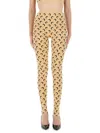 Marine Serre Women "moon" Leggings In Brown