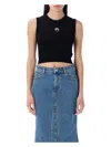 Marine Serre Black Moon Logo Vest In Black