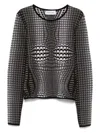 Marine Serre Gray Moon Skin Jacquard Knit Fitted Sweater In Grey