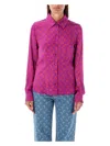 Marine Serre Moon Print Flou Blouse In Purple