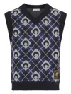 Marine Serre Moon Argyle Knitted Vest In Black