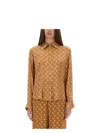 Marine Serre Moon-jacquard Buttoned Shirt In Multi