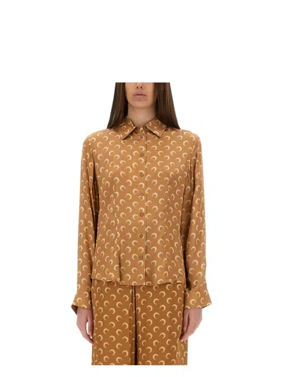 MARINE SERRE WOMEN'S MOON SATIN SHIRT