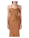 Marine Serre Moon Satin Long Slip Dress In Multi