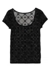 Marine Serre Flocked Mesh Top In Black