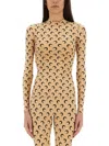 Marine Serre Moon Turtleneck Tshirt In Cream