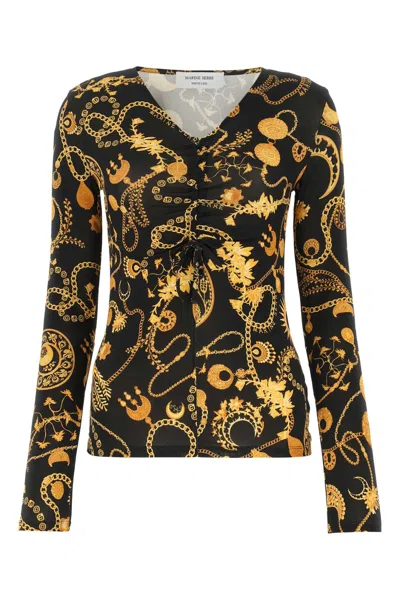 Marine Serre Women Printed Stretch Viscose Top In Multi