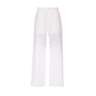 Marine Serre Women Regenerated Pants In White