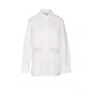 Marine Serre Embroidered Sheer Back Panel Long Sleeve Shirt In White