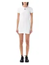 Marine Serre Organic Cotton Rib T-shirt Dress In White