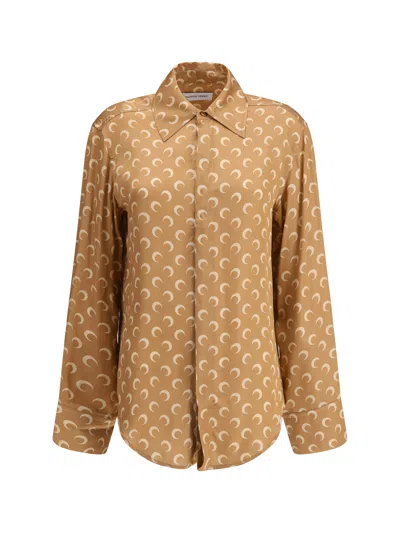 MARINE SERRE MARINE SERRE WOMEN SATIN MOON SHIRT