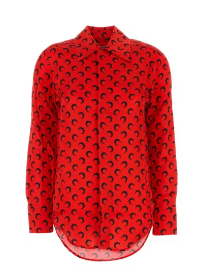 MARINE SERRE WOMEN'S SATIN SHIRT