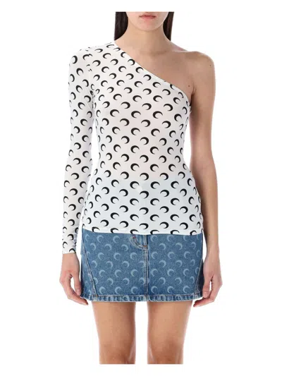 MARINE SERRE WOMEN'S SECOND SKIN MOON ASYMMETRIC TOP