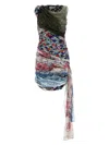 Marine Serre Mini Dress In Printed Stretch Nylon In Multi