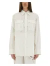 Marine Serre Women Upcycled Linen Shirt