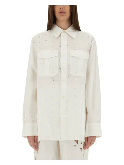 MARINE SERRE WOMEN'S UPCYCLED LINEN SHIRT