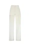 Marine Serre Cotton Trousers With Embroidered Pockets In White