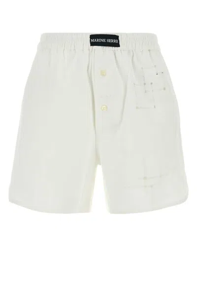 Marine Serre Women White Cotton Shorts