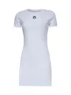 Marine Serre White Ribbed Jersey Moon Logo Mini Dress