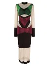 Marine Serre Regenerated Lozenge-knit Midi Dress In Green