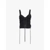 Marine Serre Ruched Tank Top In Bk99 Black