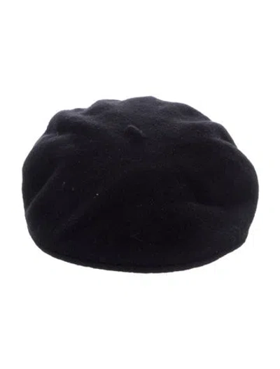 Pre-owned Marine Serre Wool Beret Hat In Black