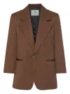 Marine Serre Wool Boxy Blazer In Brown