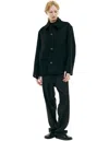 Marine Serre Wool Buttoned Coat In Black