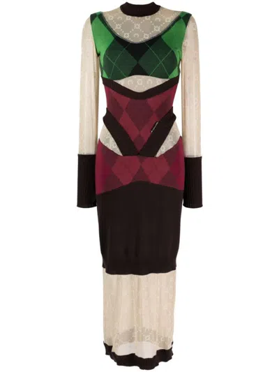 Marine Serre Wool Long Dress