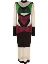 Marine Serre Regenerated Lozenge-knit Midi Dress In Green