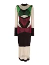 Marine Serre Regenerated Lozenge-knit Midi Dress In Verde