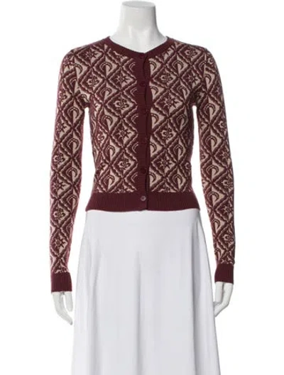 Pre-owned Marine Serre Wool Patterned Sweater In Red