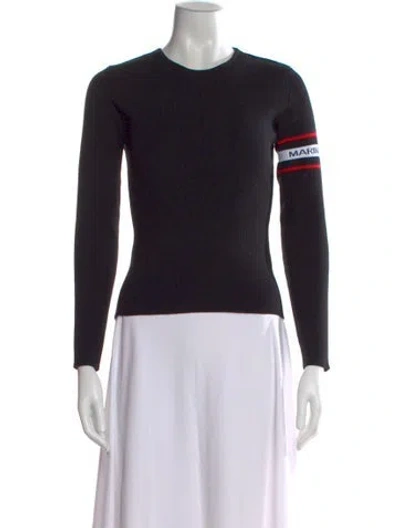 Pre-owned Marine Serre Wool Striped Sweater In Black