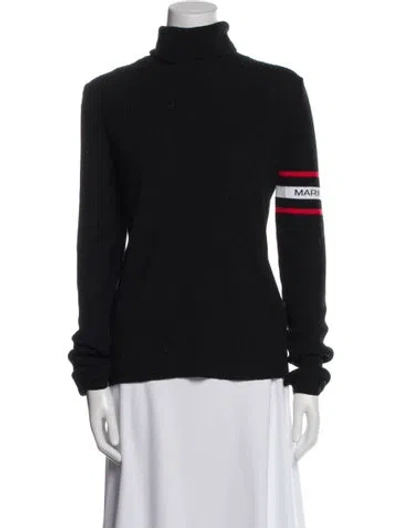 Pre-owned Marine Serre Wool Turtleneck Sweater In Black