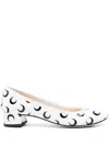 Marine Serre White & Black Repetto Edition Camille Ballet Heels In 白色