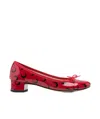 Marine Serre Red & Black Repetto Edition Camille Moon Printed Leather Heels In Red