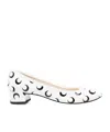 Marine Serre White & Black Repetto Edition Camille Ballet Heels In White