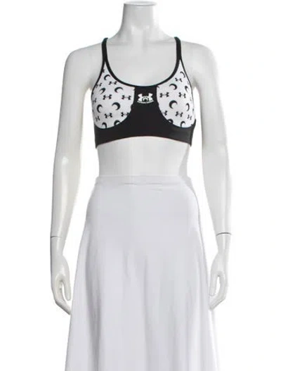 Pre-owned Marine Serre X Under Armour Graphic Print Sports Bra In Black