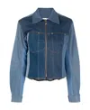 Marine Serre Blue Panelled Denim Jacket In Blue