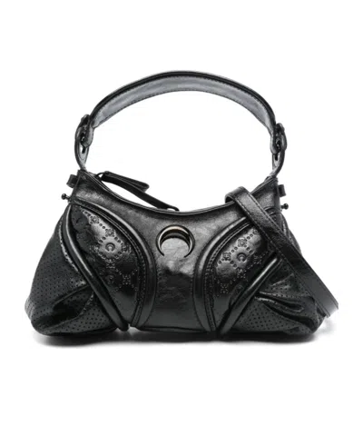 Marine Serre Zippered Shoulder Bag In Black
