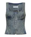 Marine Serre Zippered Vest In Gray