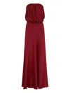 Marinella Piccinno Silvia Silk Dress In Burgundy