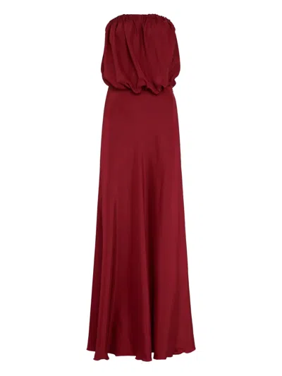 Marinella Piccinno Silvia Silk Dress In Burgundy