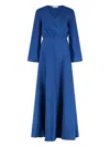 Marinella Piccinno Long Silk Jumpsuit In Blue