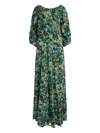 Marinella Sara Crew-neck Maxi Dress In Green