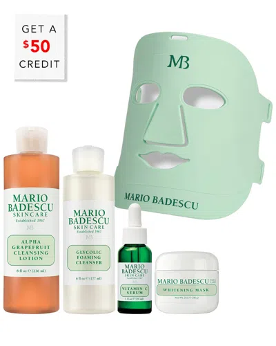 Mario Badescu Unisex Led Therapy Mask & Skin Brightening Kit With $50 Credit In Transparent