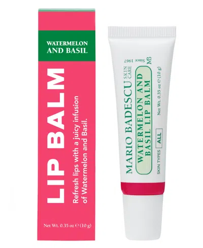 Mario Badescu Watermelon And Basil Lip Balm, 0.35 Oz. In Transparent